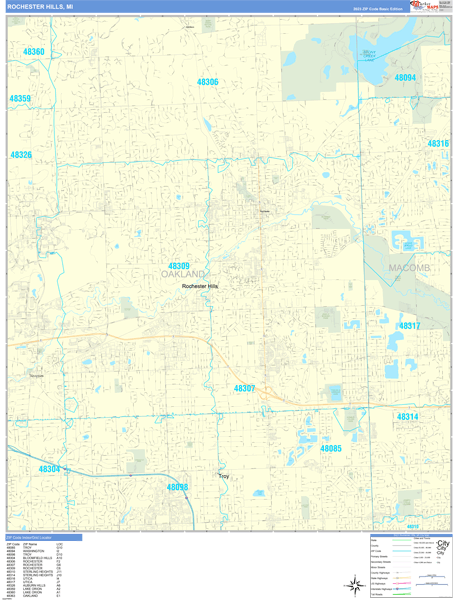 Rochester Hills Wall Map